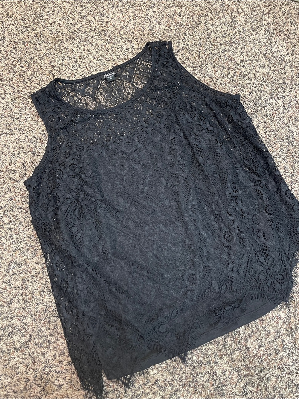 Whimsical Black Lace Plus Size Tank Top 2X NWOT
